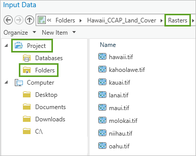 Browse to folder with Hawaii rasters