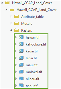 Hawaii rasters in the Rasters folder