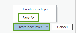 Save as option for new layer