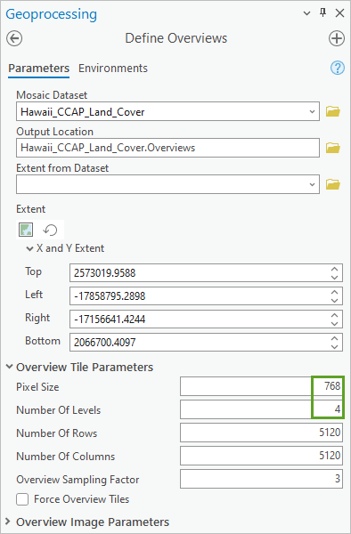 Pixel Size and Number Of Levels parameters