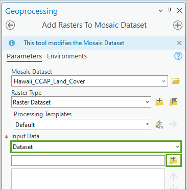 Choose data type and browse to rasters.