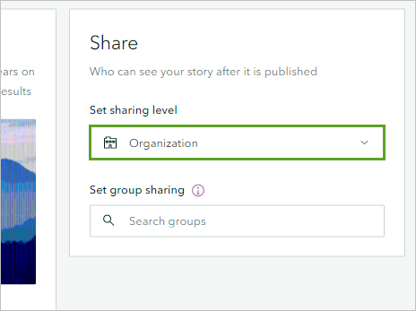 Set sharing level set to Organization