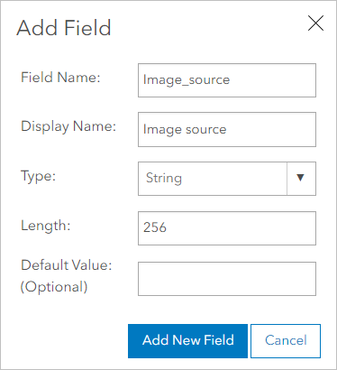 Add Field window