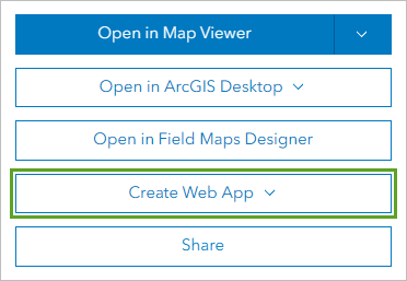 Create Web App button