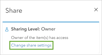 Change share settings option