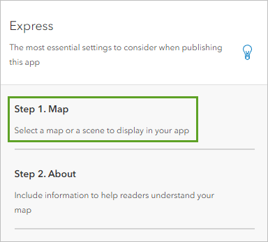 Step 1. Map in the Express pane