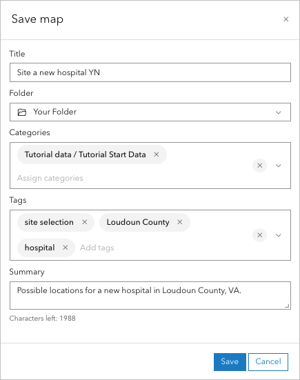 Save map window with title and other fields filled