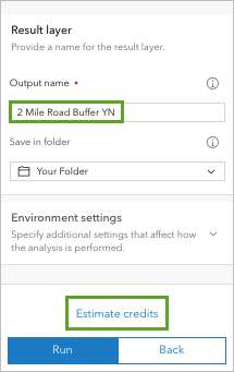 Set buffer results layer name