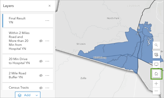 Location of Default map view.