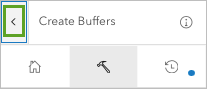 The Back button in the Create Buffers pane
