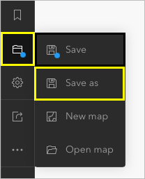 Save as option in the Contents toolbar