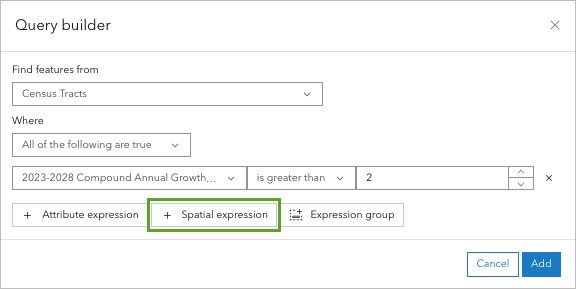 Add Spatial expression button location