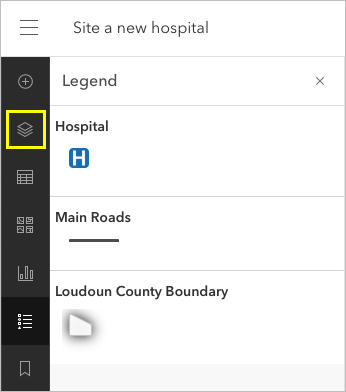 Location of Layers button on the Contents toolbar