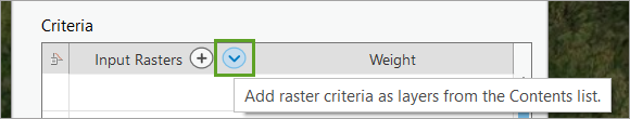 Add raster criteria