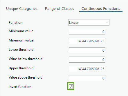 Invert function checkbox