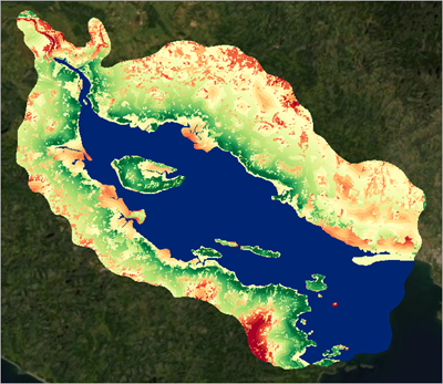 Three criteria combined in the Suitability map