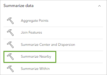 Summarize Nearby tool