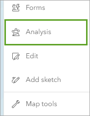 Analysis button on the Settings toolbar