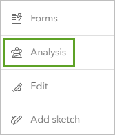 Analysis button on the Settings toolbar