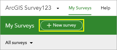 New survey button