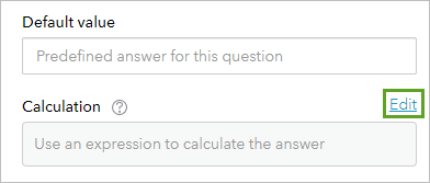 Edit button for the Calculation parameter