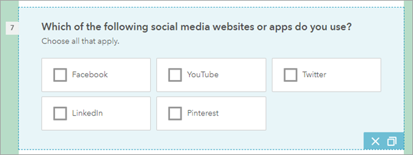 Multiple choice social media question