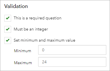 Validation options for the computer screen time question