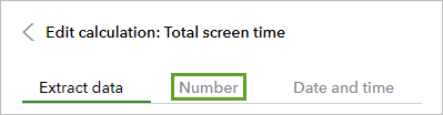 Number tab in the Edit calculation pane