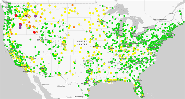 Air Quality Index map