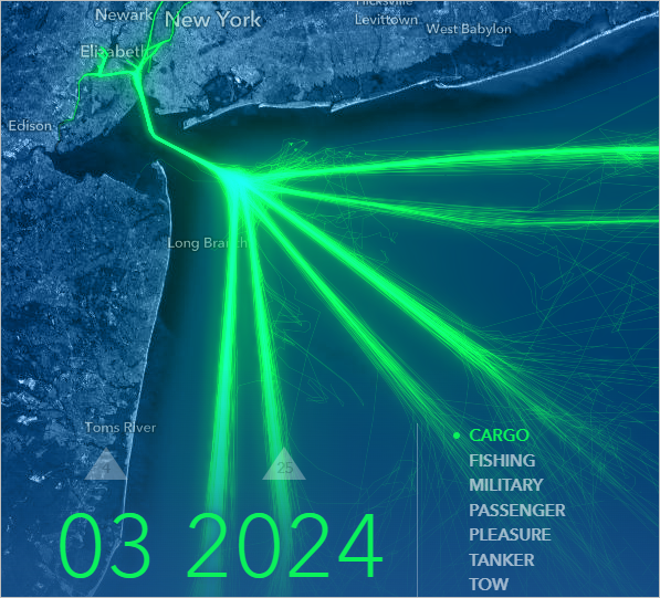 Cargo routes in and out of New York resemble highway lanes.