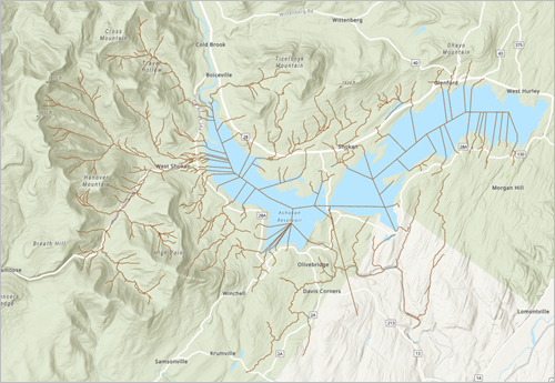 Streams layer on map