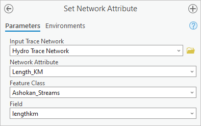 Set Network Attribute tool parameters