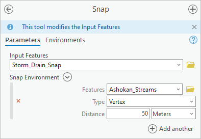 Snap tool parameters