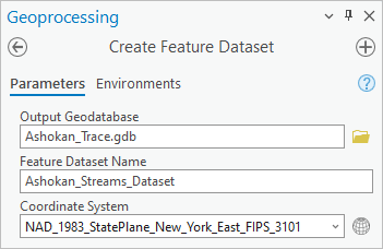 Create Feature Dataset tool parameters