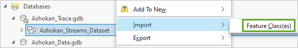 Import Feature Class(es) option