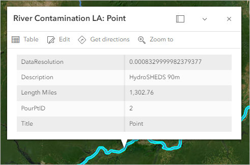 Trace results pop-up