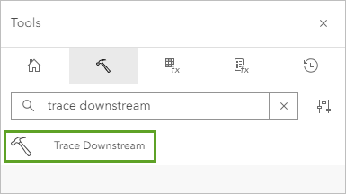 Trace Downstream tool in search results