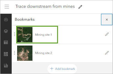 Click the Mining site 1 bookmark.