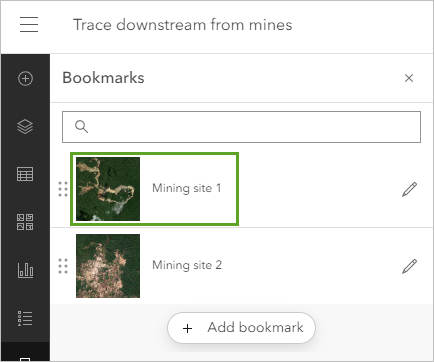 Click the Mining site 1 bookmark.