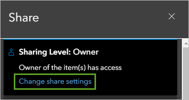 Change share settings in the Share window