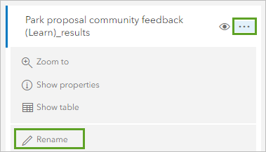 Rename for the Park proposal community feedback_results layer