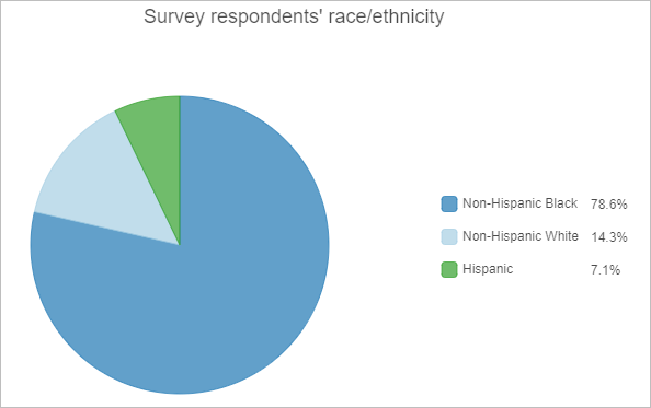 Chart showing survey results for respondents' race and ethnicity