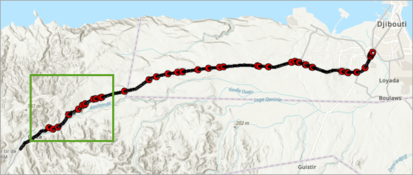 Map showing the far west braking events