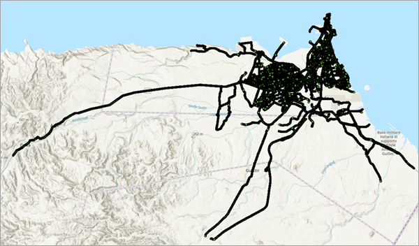 Map with default Vehicle_Movement_Events layer