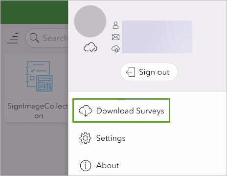 Download Surveys button