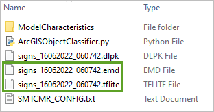 Files with .emd and .tflite extensions