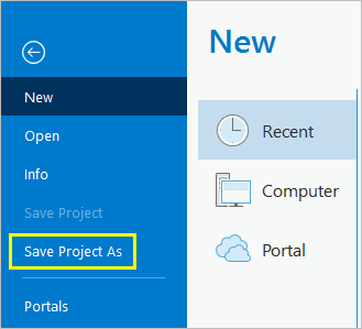 Save Project As option