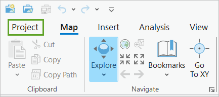 Map project menu