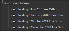 Layers In View with the four Building E layers