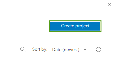 Create project button